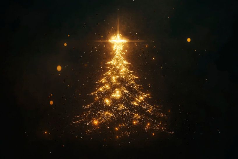 Glänzender Weihnachtsbaum von Poster Art Shop