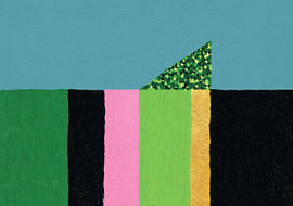 Abstract kleurvlak met verticale strepen en een driehoek van Niklas Maximilian
