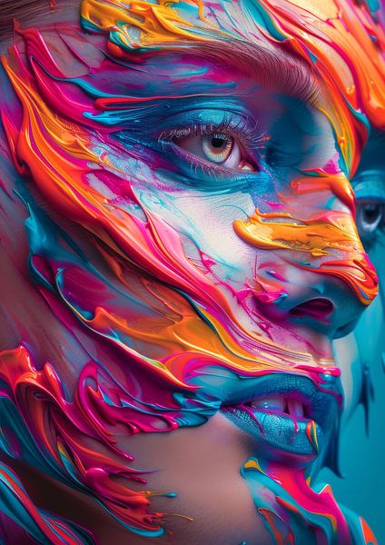 FACE PAINTING WITH COLOR SCRATCHES by robby akrim