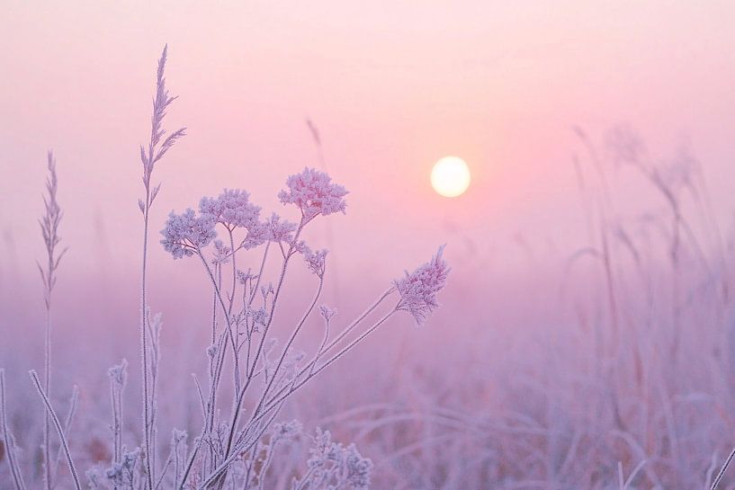 Frozen plants in morning light by Imperial Art House