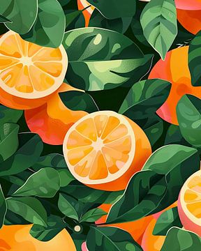 Oranje Oase van Sinasappels van Vlindertuin Art