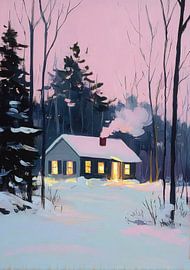 Winter house in soft pink by Niklas Maximilian