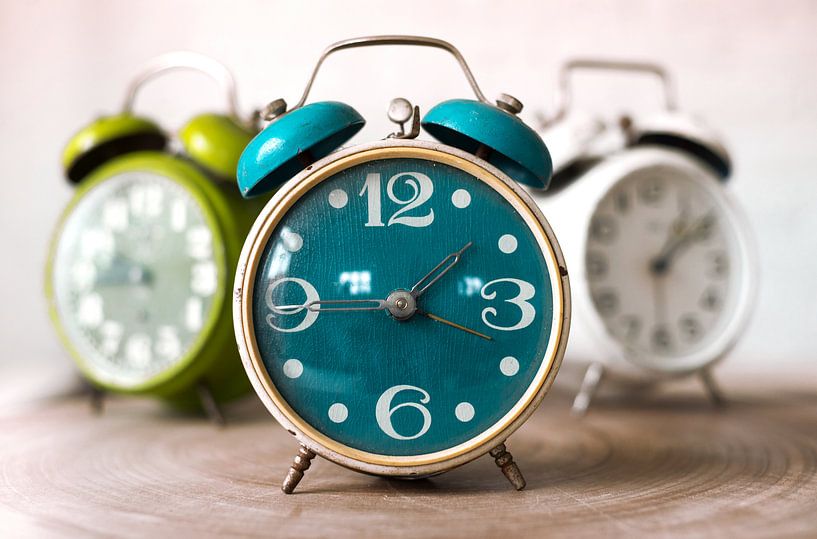 Three alarm clocks by Peter Heeling