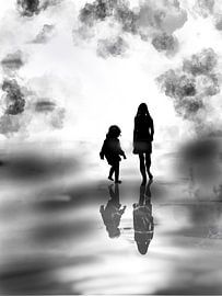 Mother and child on the beach by Blckwork ..