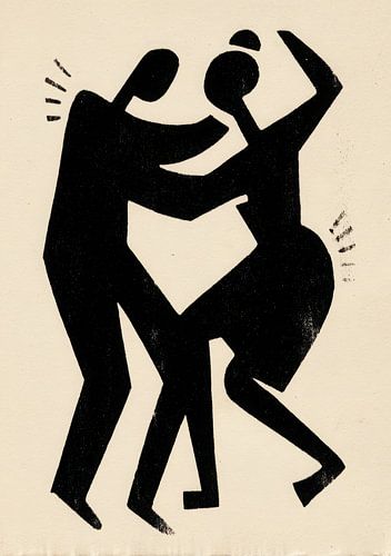 Dansend paar zwart-wit