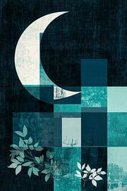 Maanlicht over geometrische vormen van Poster Art Shop