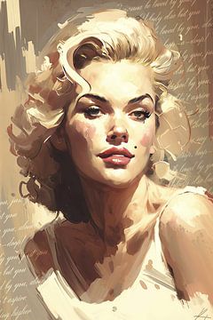 Marylin Monroe - beige van Your unique art