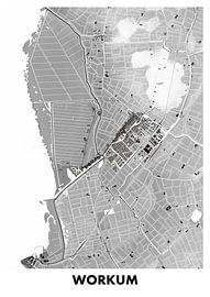 Höhenlinienkarte Workum von STADSKAART