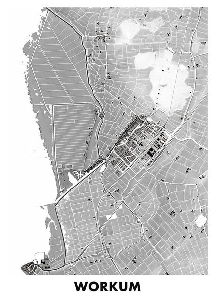 Höhenlinienkarte Workum von STADSKAART