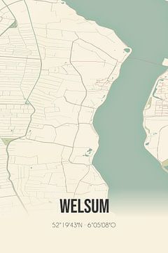 Vintage landkaart van Welsum (Overijssel) van Rezona