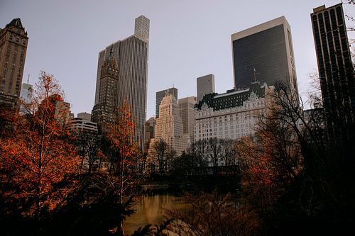 New York City Central park Wolkenkrabbers in de Herfst