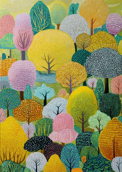 Bäume färben | Whimsical Tree Wonderland von Blumen Studio