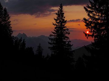 Coucher de soleil dans les Alpes du Lechtal