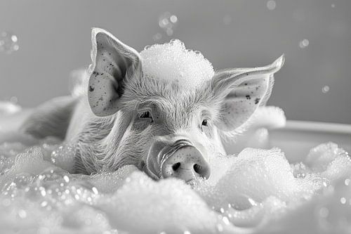 Piggy spa: een grappig bad in de badkamer - Uniek WC-kunstwerk