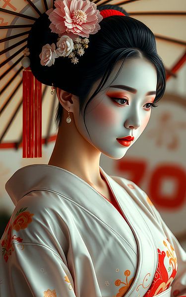 Portrait Japanese Geisha by Egon Zitter