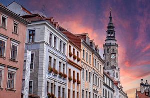 Innenstadt von Görlitz in Sachsen mit Kirche