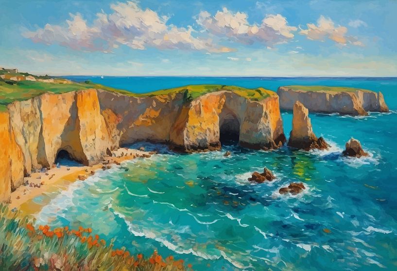 Rocky Mediterranean Cliff Landcape by MIROKKU