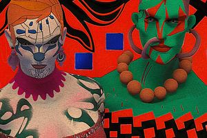 Popart-Porträts-Power-Paare