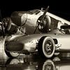 Mercedes W 196 Silver Arrow uit 1954 een historische auto van Jan Keteleer (JanKé): Een reis voorbij het canvas