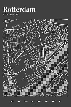 Plan de la ville de Rotterdam III sur Walljar