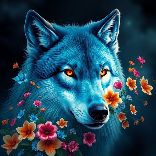 Bloemenvos – Elegante Natuur in Kleurrijke Kunst