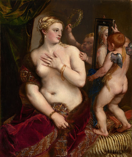 Titiaan - Venus met een spiegel, ca. 1555