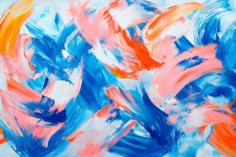 Farbenfrohes Abstract mit Pinselstrichen von Poster Art Shop