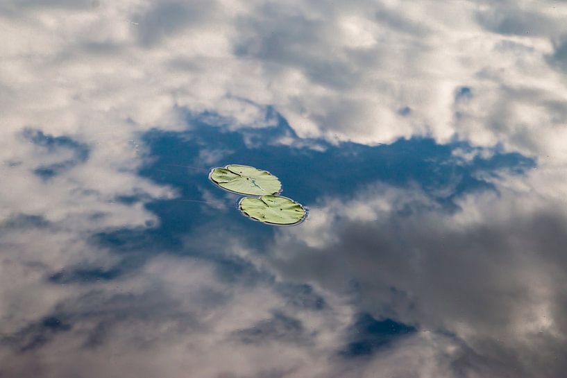 Schöne Wolkenreflexionen auf dem See Övre Brocken in Värmland Schweden von Henk Hulshof