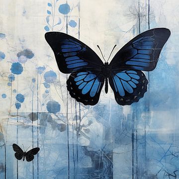 Vlinder in blauw van Lauri Creates