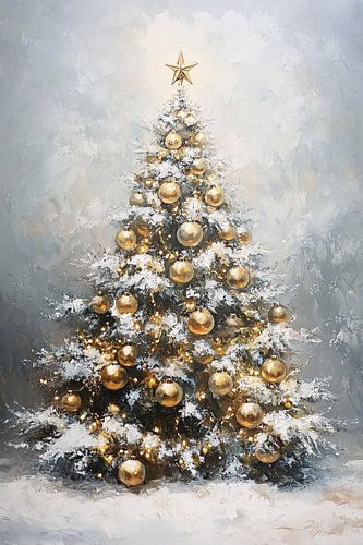 Luxe kerstboom met gouden details