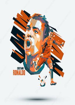 Cristiano Ronaldo Portugal Wpap Pop Art van Janur Art