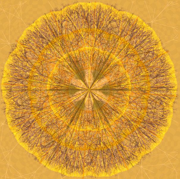 Grafik Mandala gelb von Rietje Bulthuis