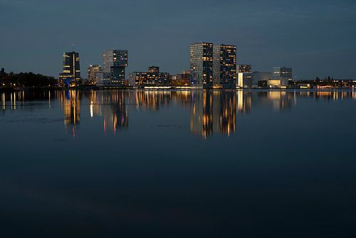 Night Vibes in Almere. Skyline in Blue.