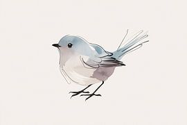Minimalist bird in watercolour by Art & Soul Creations
