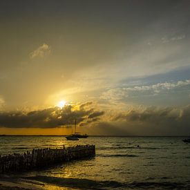 sunset at Playa Norte, Isla Mujeres, Mexico by Rob Bout