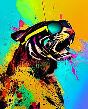 De frisse tijger van Sunny van Gallery of Wonders | Exclusive Wandbilder
