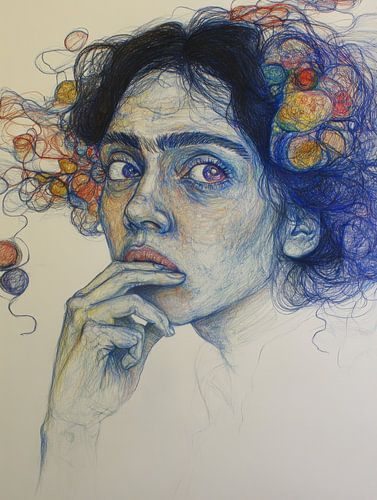 meisje met vinger in mond