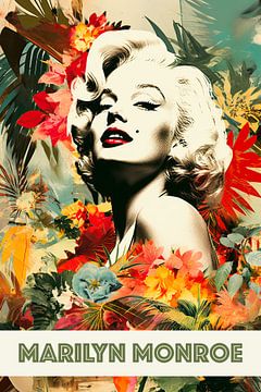 Affiche du portrait de Marilyn Monroe, glamour et hollywoodien sur Vlindertuin Art