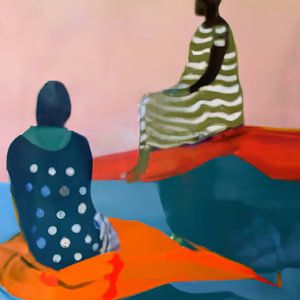 Peinture abstraite colorée "Amis"