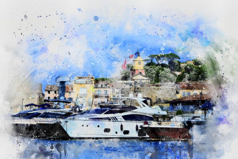 Port in Saint-Tropez on the Côte d'Azur by Claudia Evans