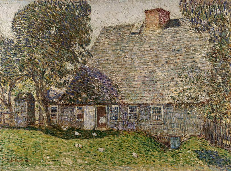 Childe Hassam,Het oude Mulford House van finemasterpiece