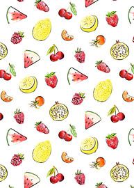 Motif de fruits tropicaux et d'été sur Karin van der Vegt