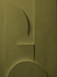 Abstrakter Minimalismus - Organische Formen in Olivgrün