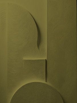 Minimalisme abstrait - Formes organiques en vert olive
