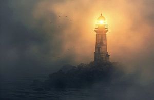 Leuchtturm im Nebel