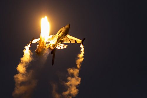 Illuminated by flares