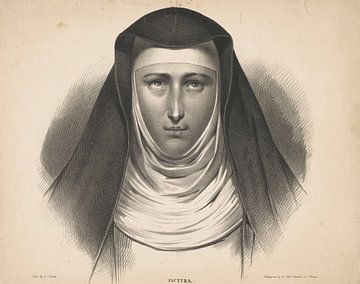 Carel Christiaan Antony Last, Portret van een non, 1834 - 1845 van Atelier Liesjes