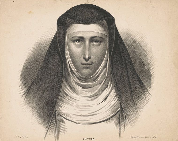 Carel Christiaan Antony Last, Porträt einer Nonne, 1834 - 1845 von Atelier Liesjes