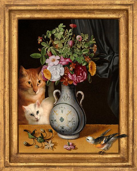 Birdwatching in a Still Life von Marja van den Hurk