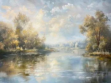 Die Goldene Stunde am Flussufer von Christian Ovís